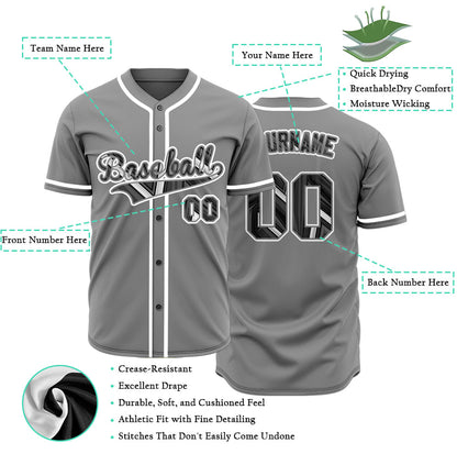 Custom Technology Dark Grey Baseball Jersey
