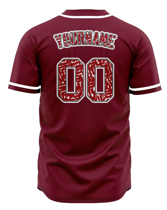 Custom Twill Red White Baseball Jersey