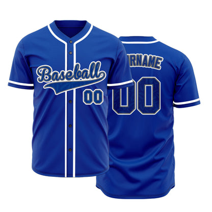 Custom Wave Blue Baseball Jersey