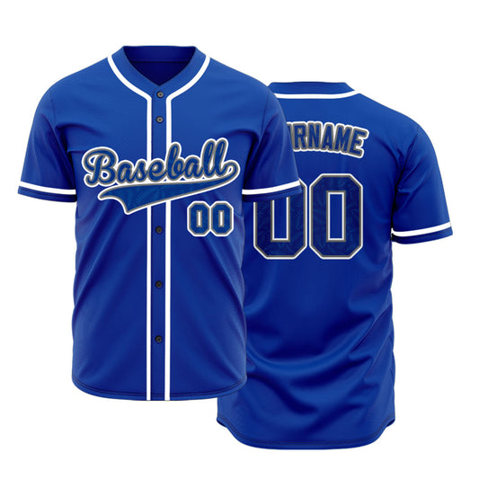 Custom Wave Blue Baseball Jersey