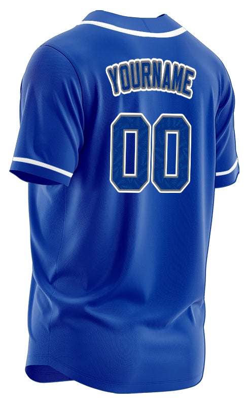 Custom Wave Blue Baseball Jersey