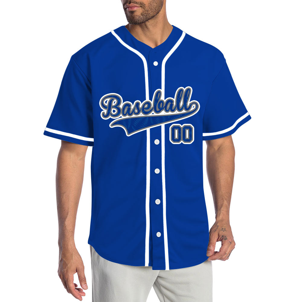 Custom Wave Blue Baseball Jersey