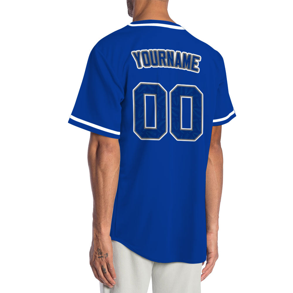 Custom Wave Blue Baseball Jersey