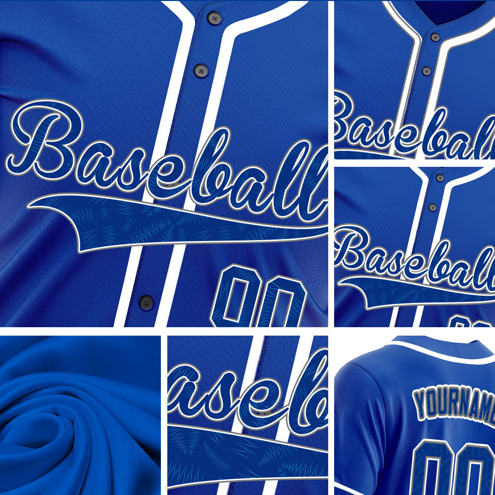 Custom Wave Blue Baseball Jersey