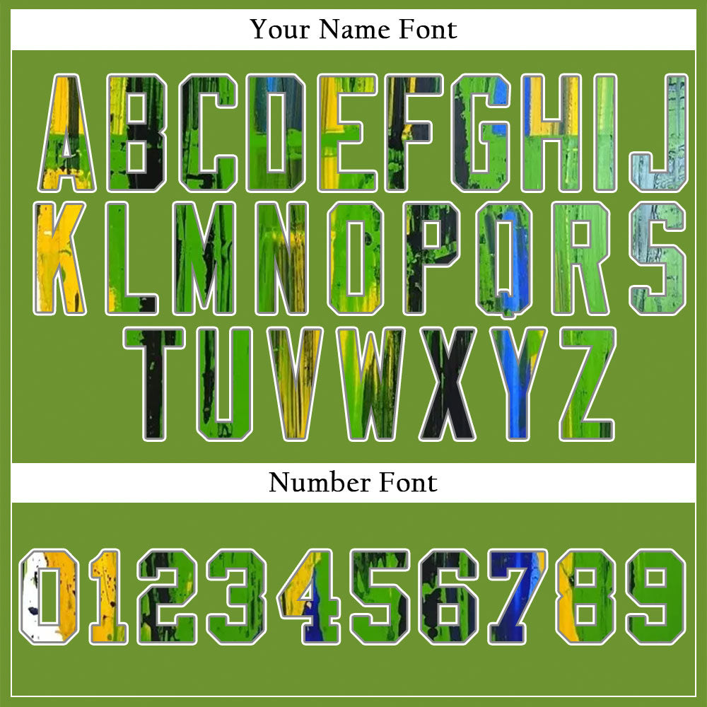 Custom White Blue And Green Ink Baseball Jersey
