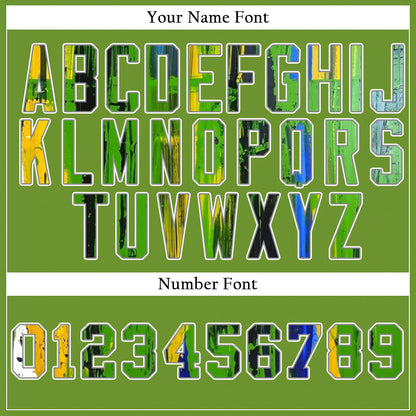 Custom White Blue And Green Ink Baseball Jersey