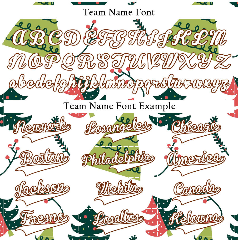 Custom White Christmas Trees Baseball Jersey