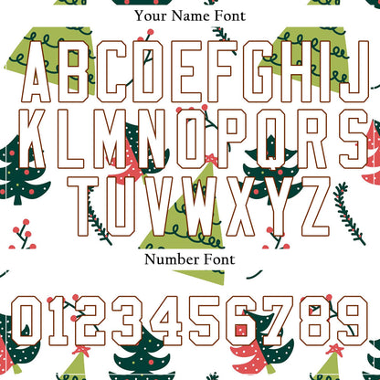 Custom White Christmas Trees Baseball Jersey