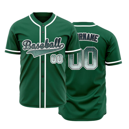 Custom White Dark Green Starry Sky Baseball Jersey