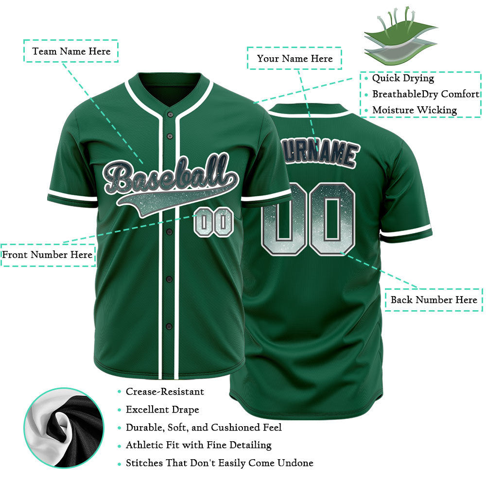Custom White Dark Green Starry Sky Baseball Jersey