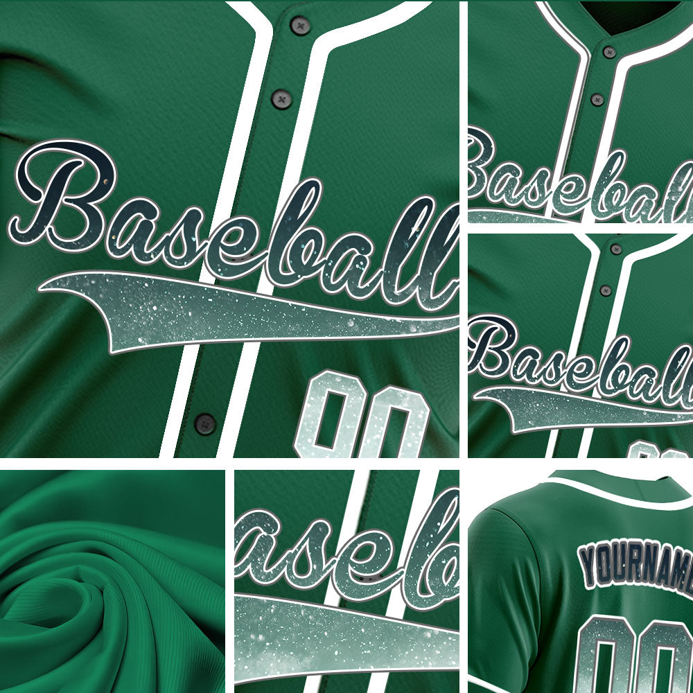 Custom White Dark Green Starry Sky Baseball Jersey