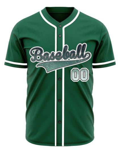 Custom White Dark Green Starry Sky Baseball Jersey