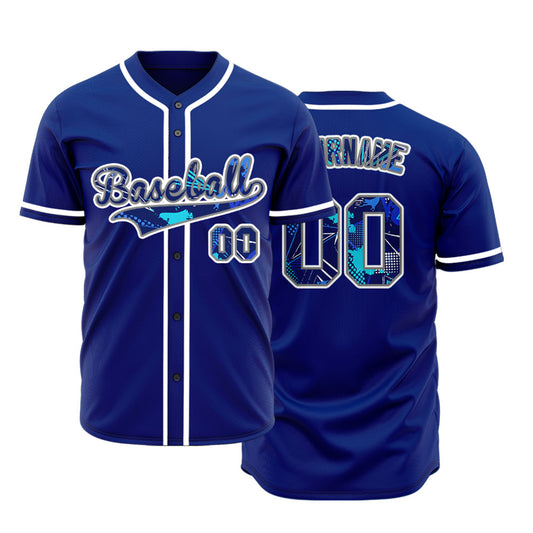 Custom White Light blue Ink Baseball Jersey