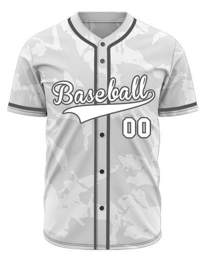 Custom White Light Grey Ink Baseball Jersey