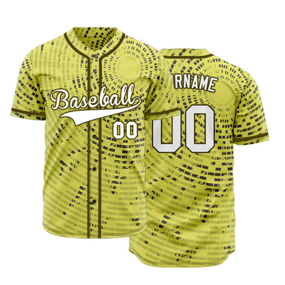 Custom Yellow Circle Baseball Jersey