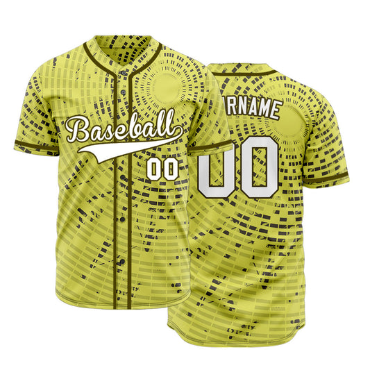 Custom Yellow Circle Baseball Jersey