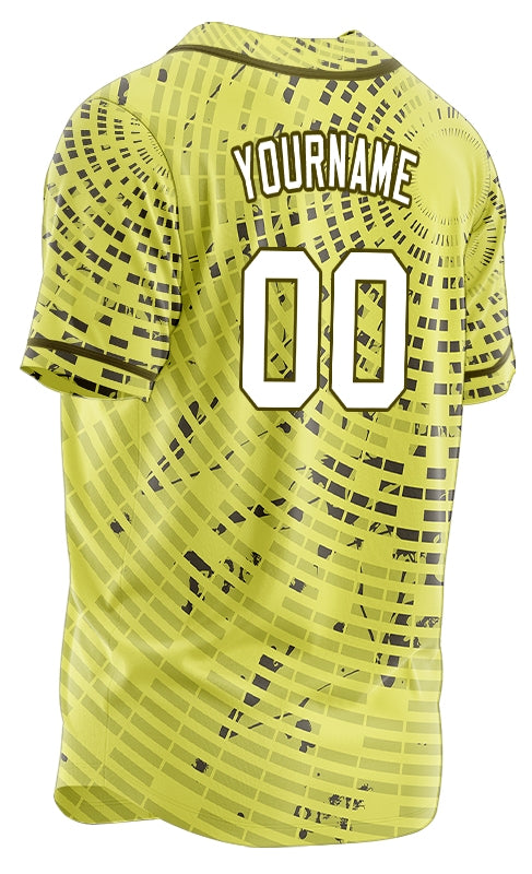 Custom Yellow Circle Baseball Jersey