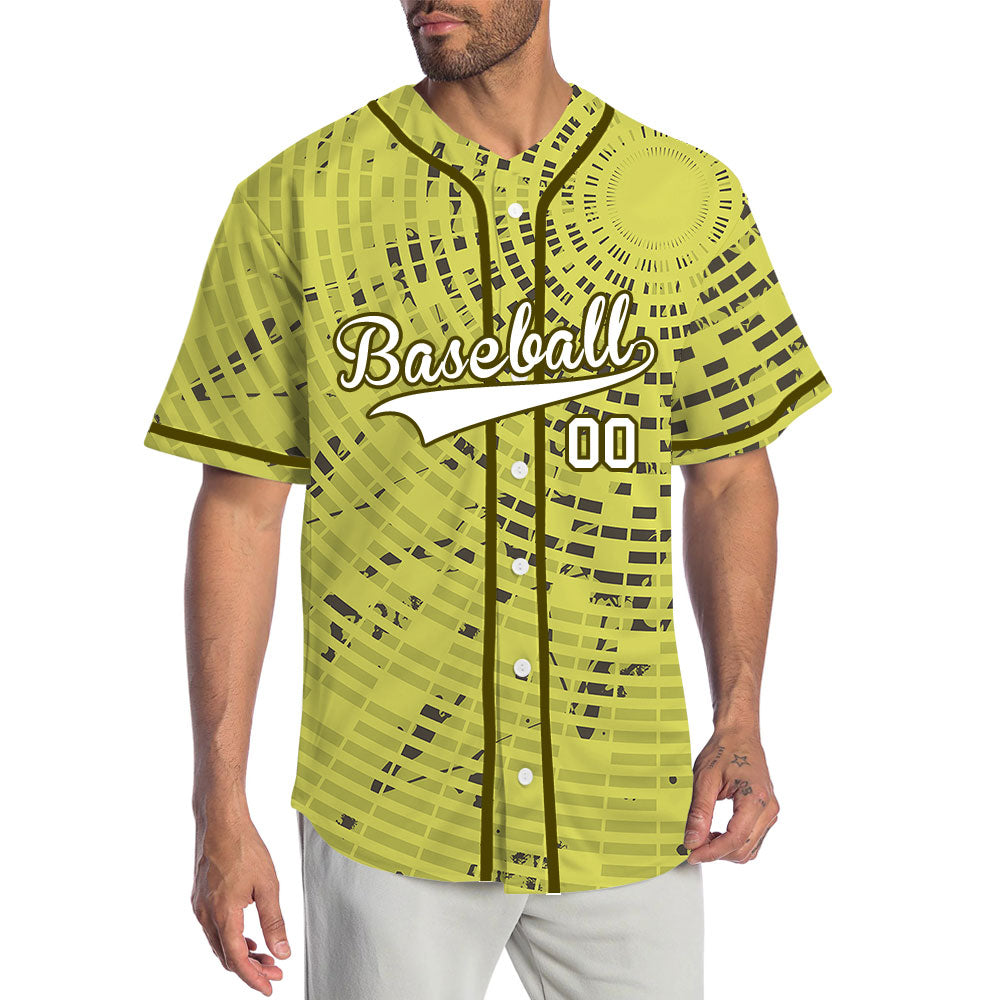 Custom Yellow Circle Baseball Jersey