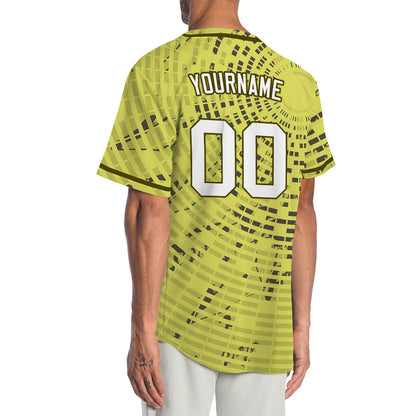 Custom Yellow Circle Baseball Jersey
