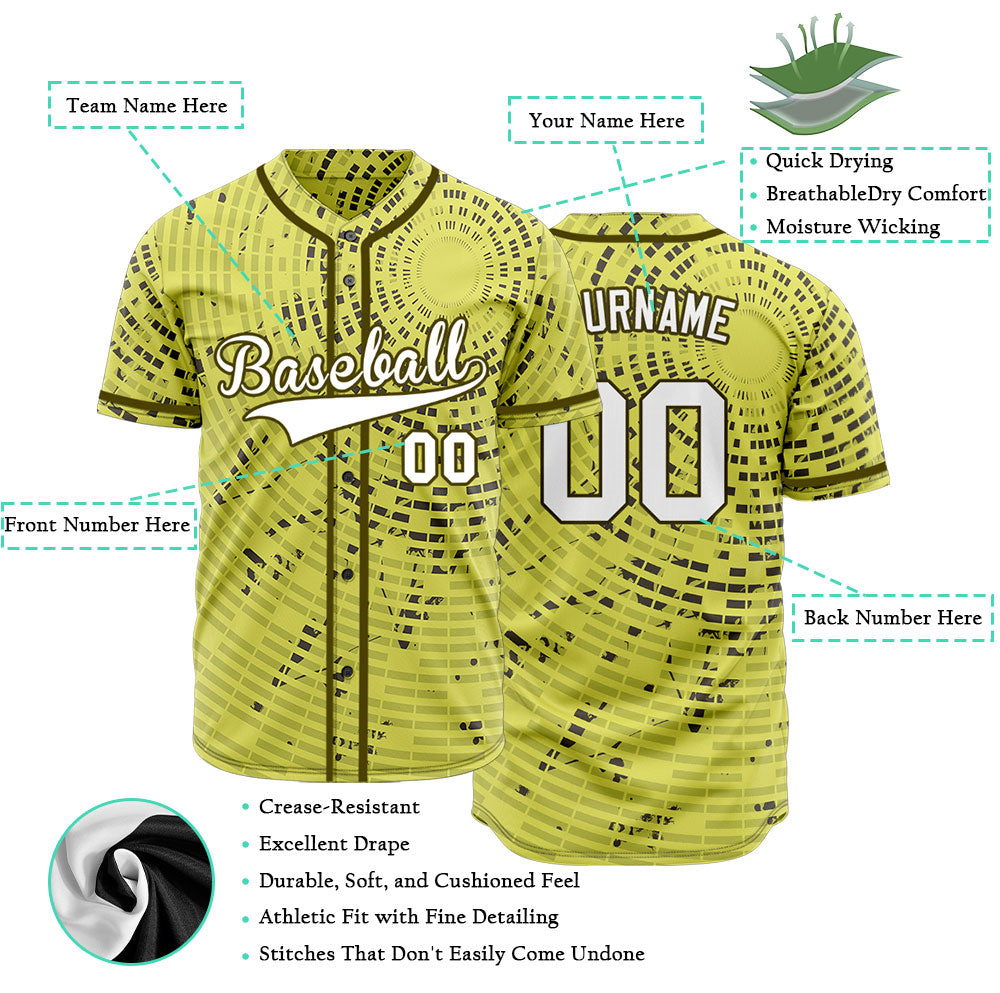 Custom Yellow Circle Baseball Jersey