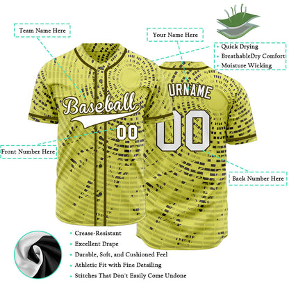 Custom Yellow Circle Baseball Jersey