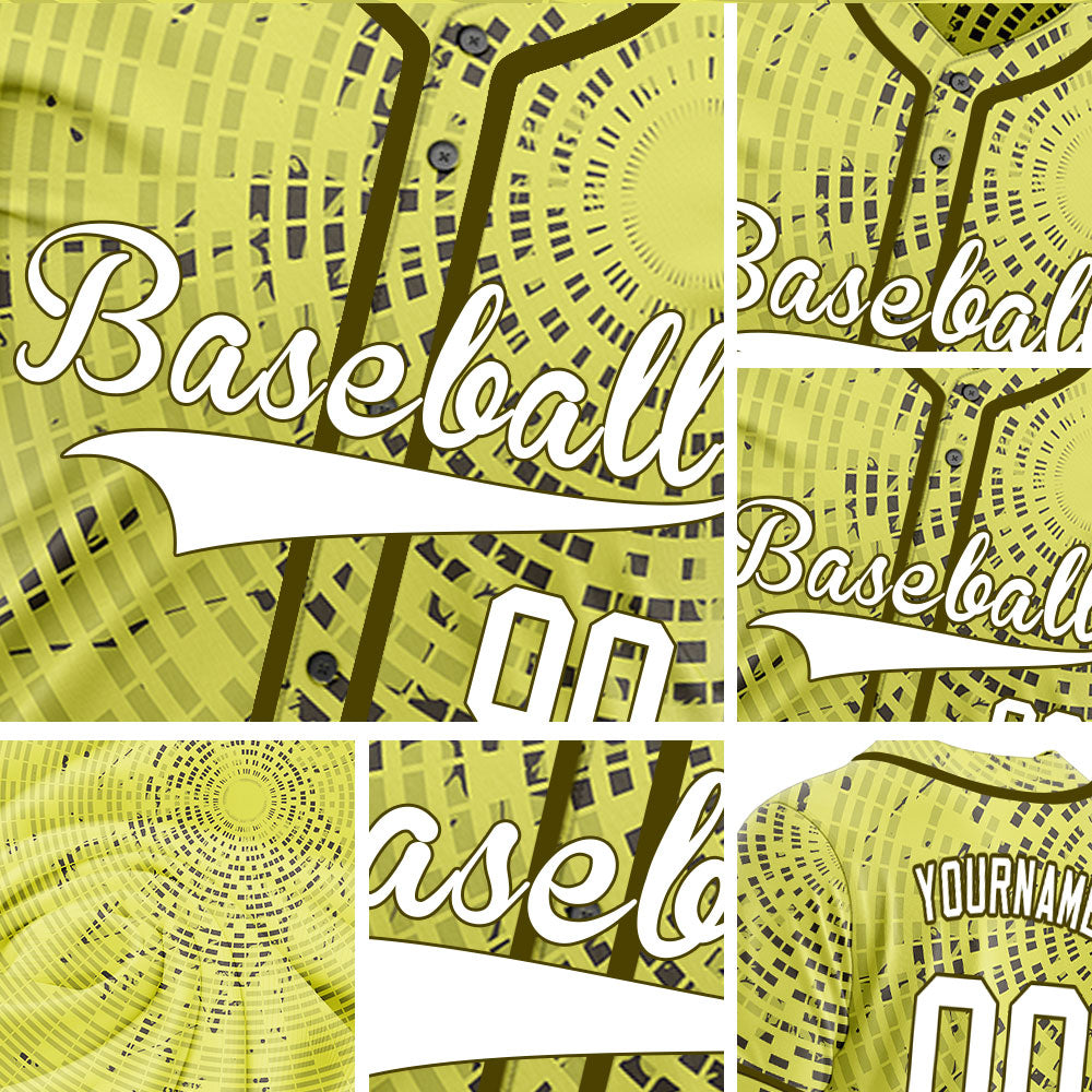 Custom Yellow Circle Baseball Jersey