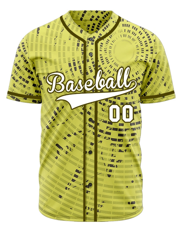 Custom Yellow Circle Baseball Jersey
