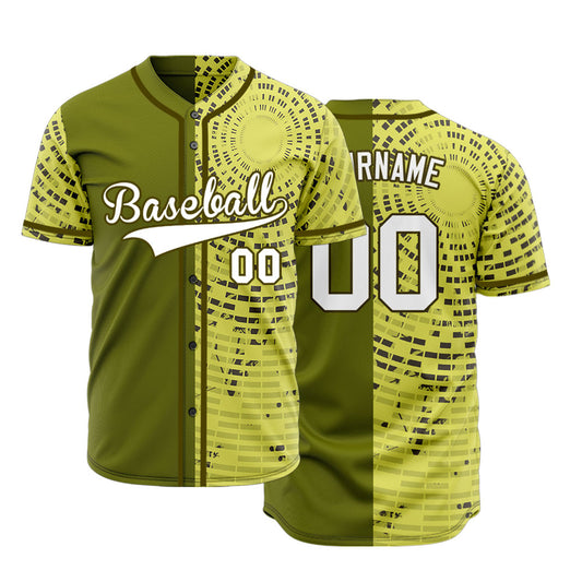 Custom Yellow Circle Half Baseball Jersey