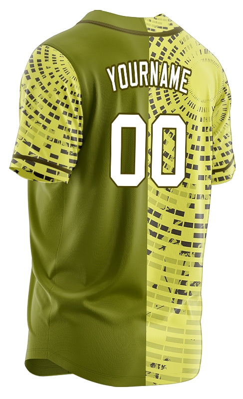 Custom Yellow Circle Half Baseball Jersey