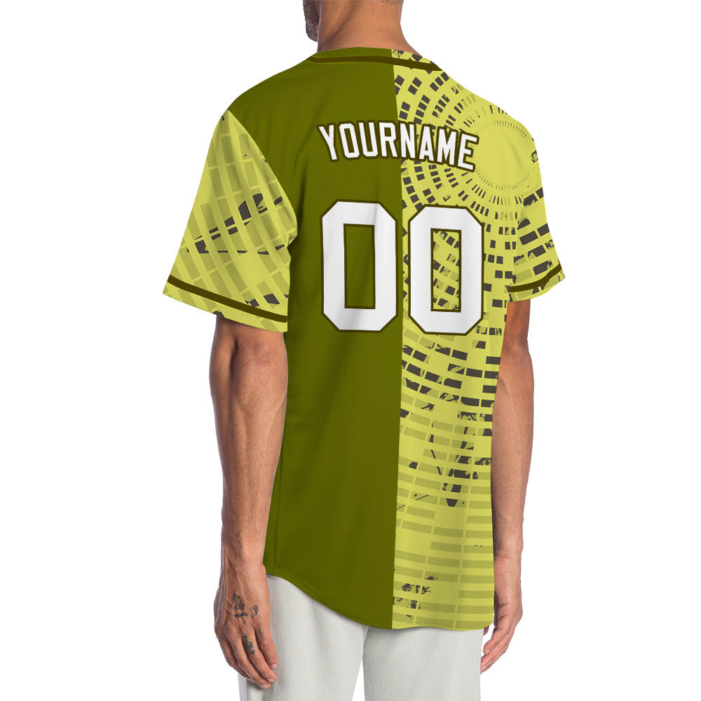 Custom Yellow Circle Half Baseball Jersey