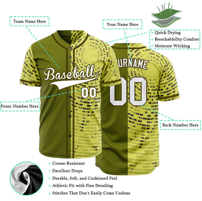 Custom Yellow Circle Half Baseball Jersey