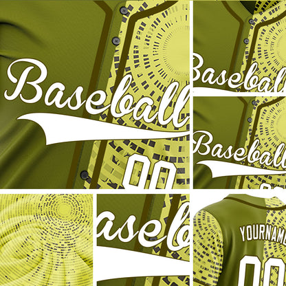 Custom Yellow Circle Half Baseball Jersey