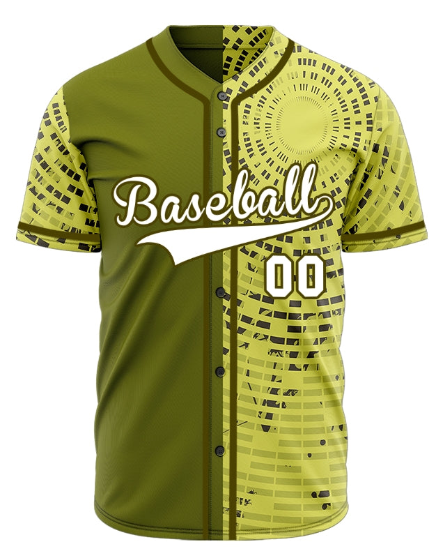 Custom Yellow Circle Half Baseball Jersey