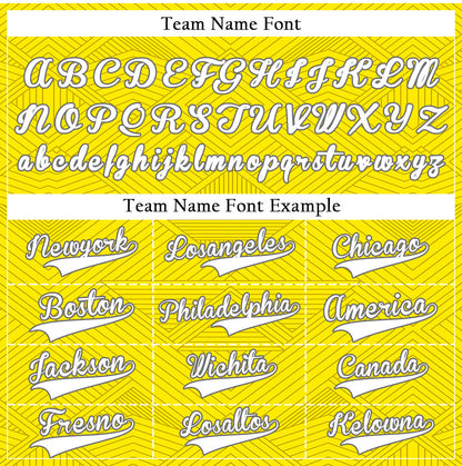 Custom Yellow Diamond Lines Half Baseball Jersey