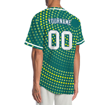 Custom Yellow Green Point Circle Baseball Jersey