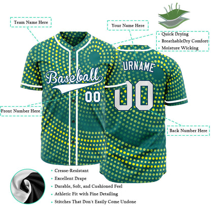 Custom Yellow Green Point Circle Baseball Jersey
