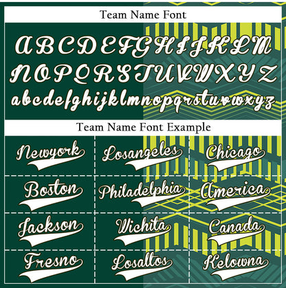 Custom Yellow Green Wave Grain Half Baseball Jersey