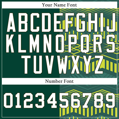 Custom Yellow Green Wave Grain Half Baseball Jersey