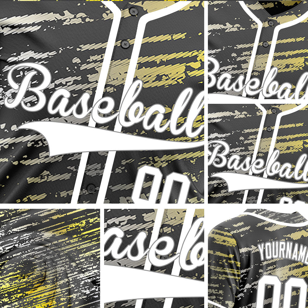 Custom Yellow Grey Black Twill Baseball Jersey