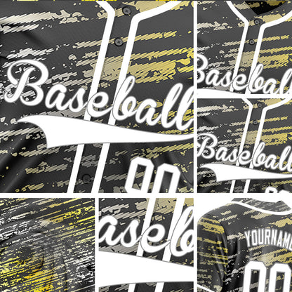 Custom Yellow Grey Black Twill Baseball Jersey