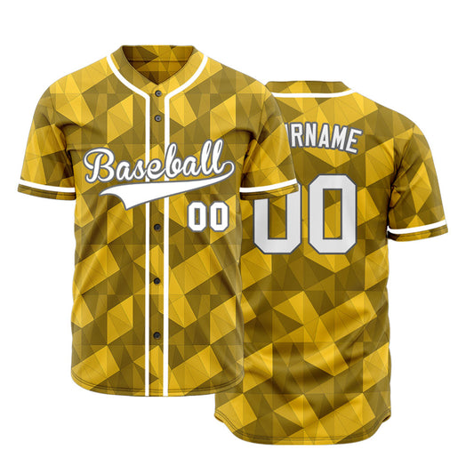 Custom Yellow Irregular Shape Baseball Jersey