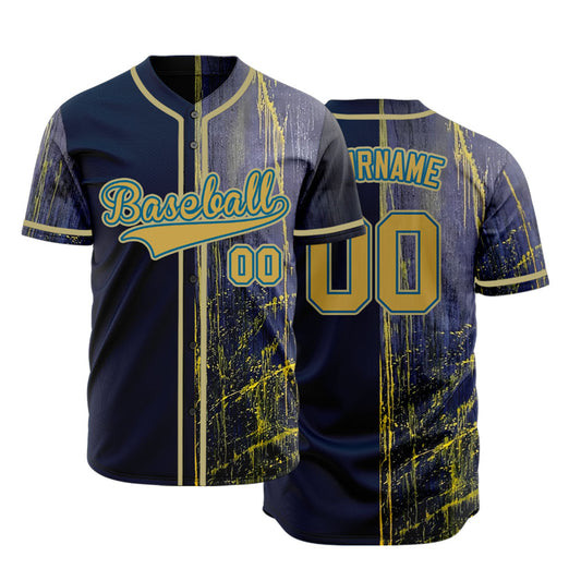 Custom Dark Blue Ink Baseball Jersey