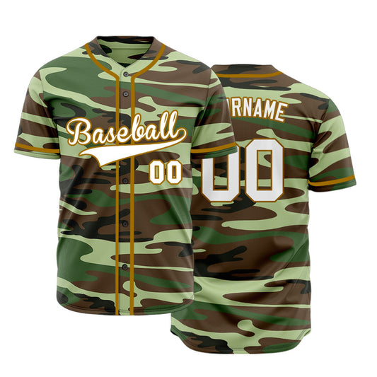 Custom Dark Green And Brown Baseball Jersey