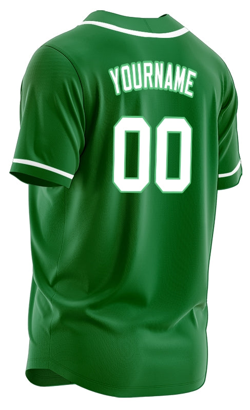 Custom Dark Green And White Baseball Jersey