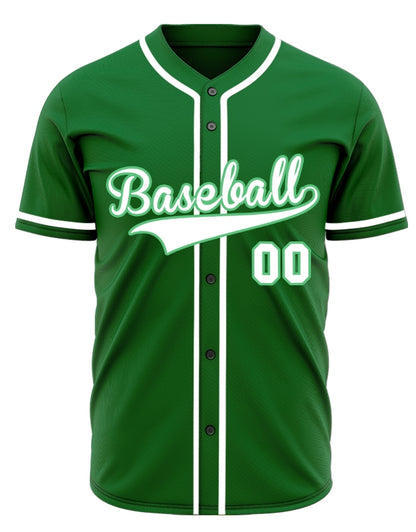 Custom Dark Green And White Baseball Jersey