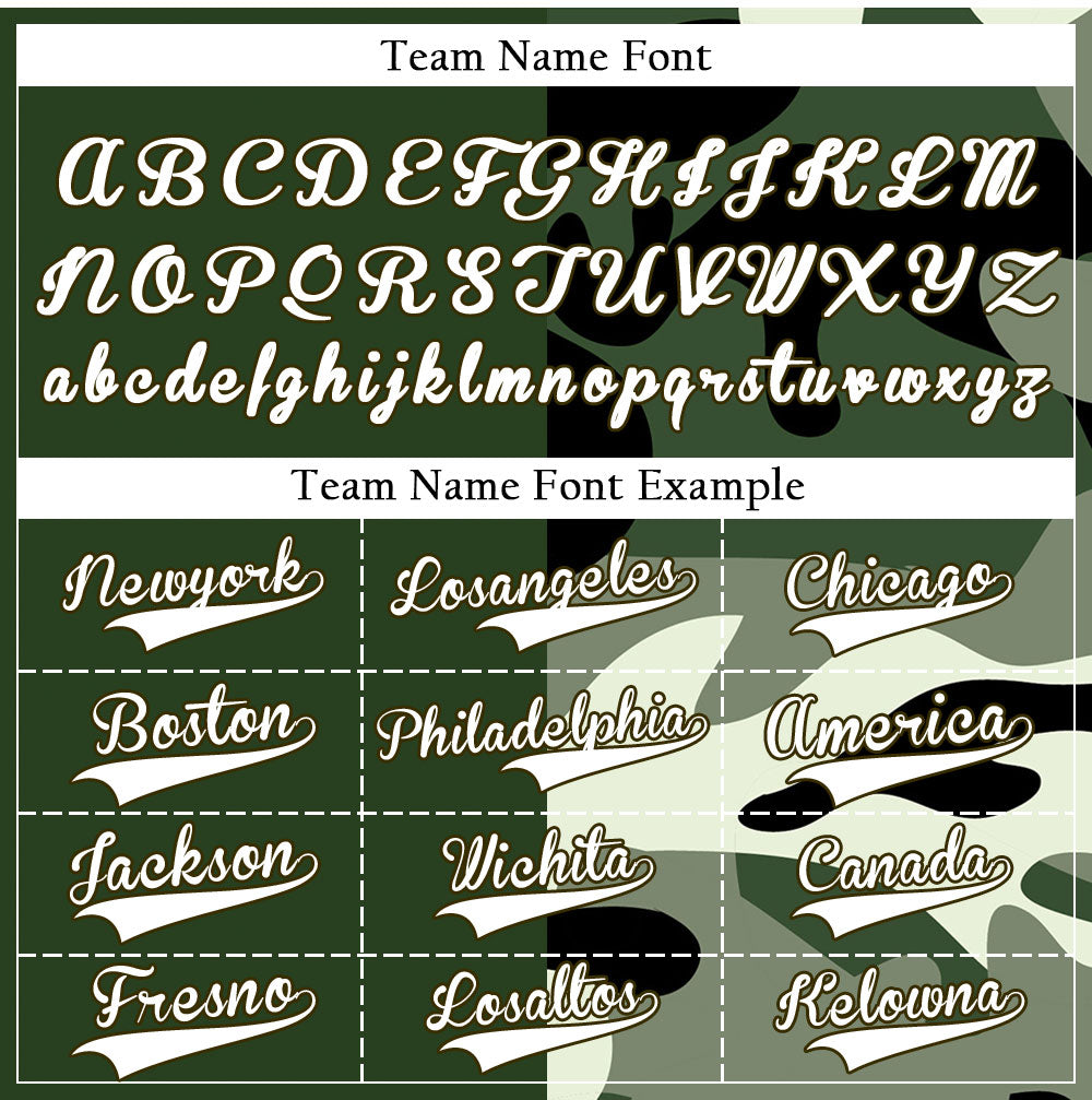 Custom Dark Green Camouflage Baseball Jersey