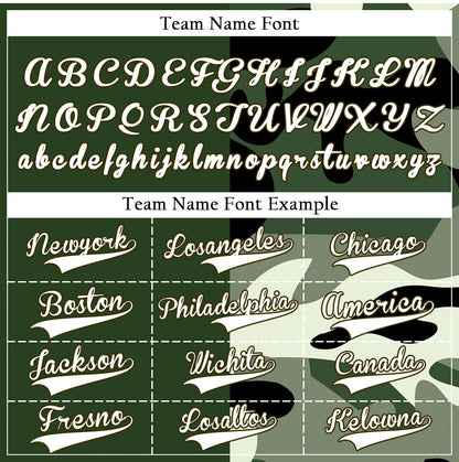 Custom Dark Green Camouflage Baseball Jersey