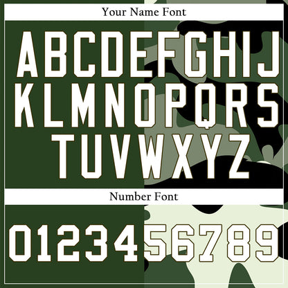 Custom Dark Green Camouflage Baseball Jersey