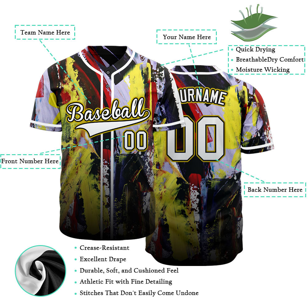 Custom Gradient Ink Baseball Jersey