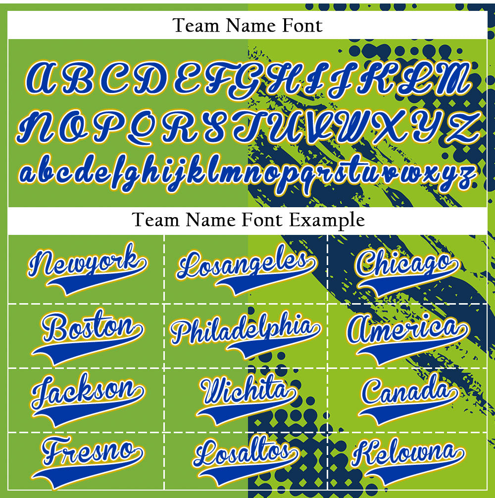 Custom Green And Blue Halftone Baseball Jersey
